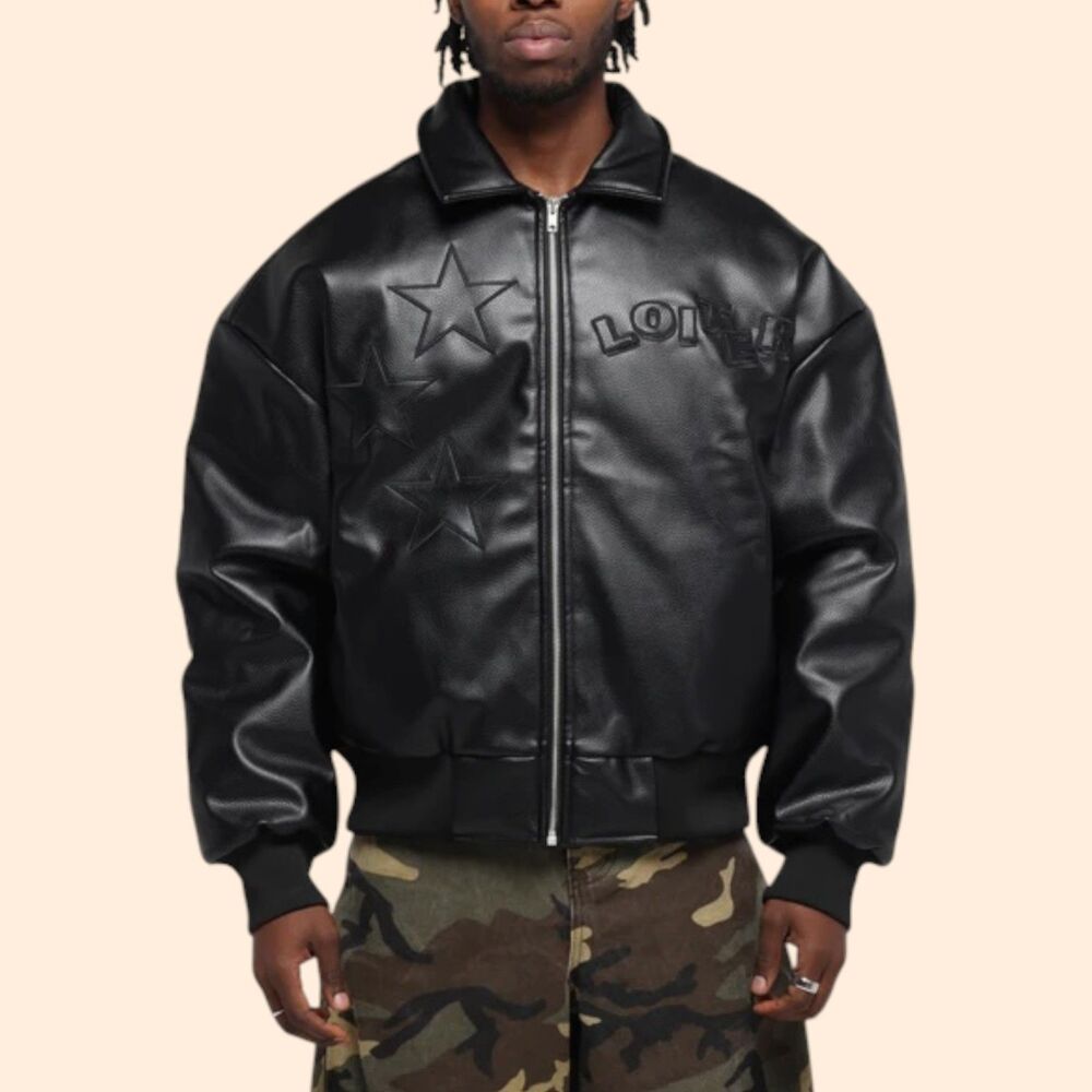 Loiter Vegan Leather Varsity Jacket